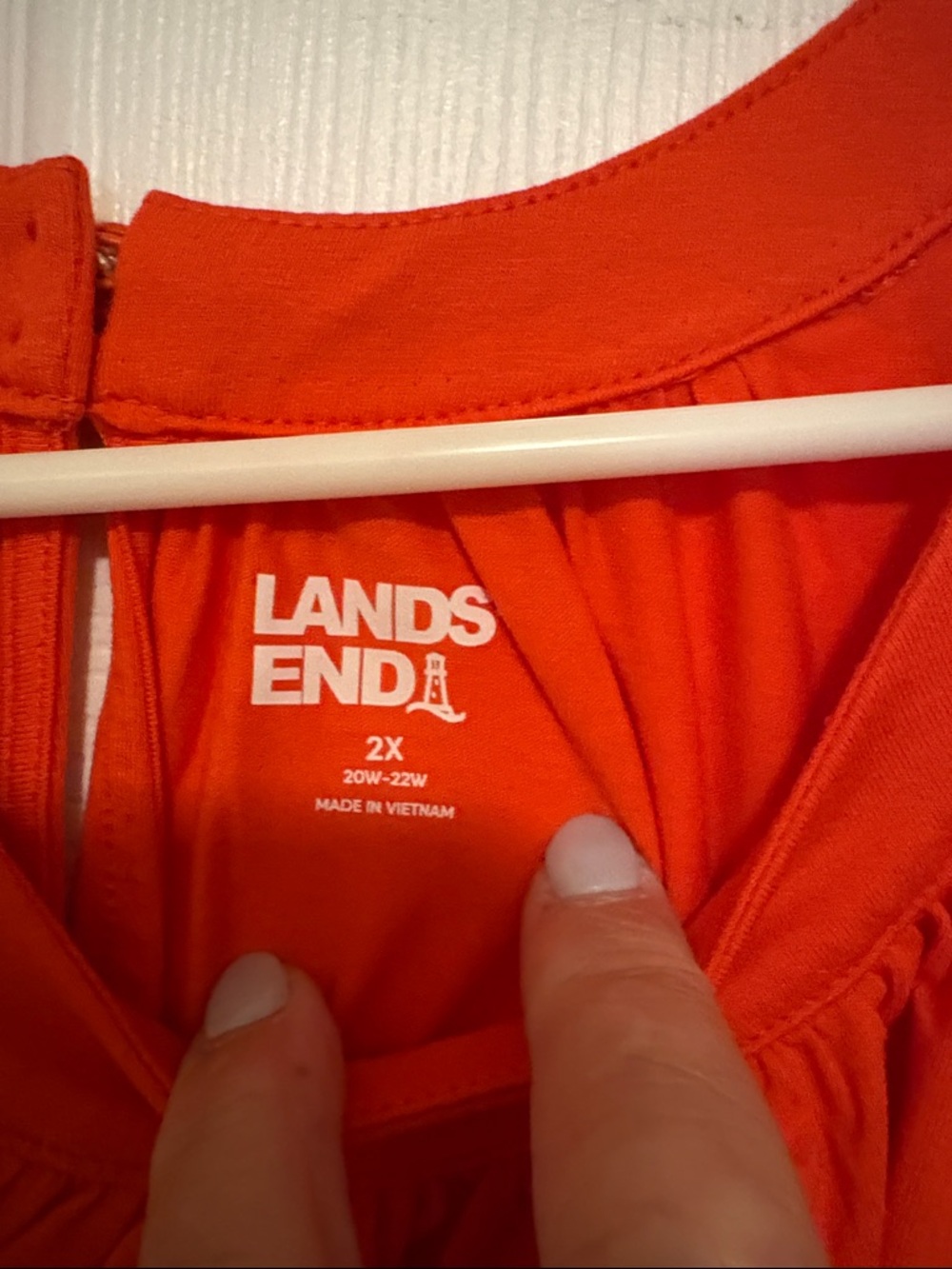 Lands' End Coral Sleeveless Top With Eyelet Detailed Hem - Picture 2 of 5